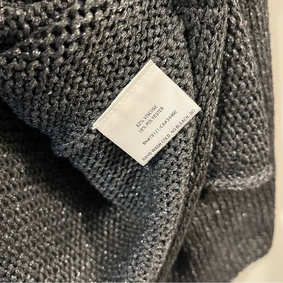 NWT Eileen Fisher Medium Fine Open Twist Short Kimono Cardigan Charcoal Gray - Picture 6 of 7